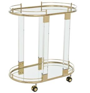 Nouveau design de chariot de service luxueux et élégant à 2 niveaux pour la maison, l'hôtel et le bureau au prix de gros chariot en acier inoxydable fait à la main pour l'hôtel - Product Image 2