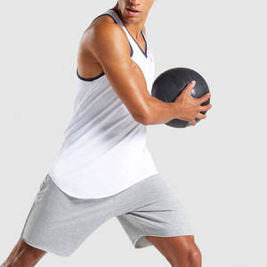 Débardeur en polyester à séchage rapide de marque personnalisée pour hommes tenue de fitness et de gym à épaules larges avec logo de levage électrique style décontracté - Product Image 6