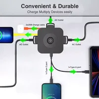OEM UE DE Multiprise de bureau Protection de prise de courant Panneau de brassage Rallonge de cube avec 2 USB et 1 Type-C 3 prises Switch Socket