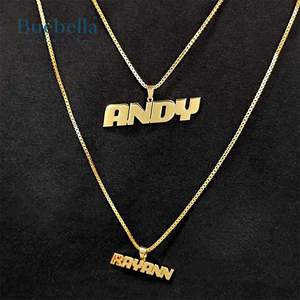 <b>Customized</b> 925 Sterling Silver Moissanite Diamond Pendant <b>Necklace</b> Personalized <b>Name</b> & Couple Jewelry - Product Image 1