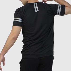 Venta al por mayor logotipo personalizado tallas grandes stock elegante calidad a granel de gran tamaño personalizado impreso liso negro camisetas para hombres - Product Image 3