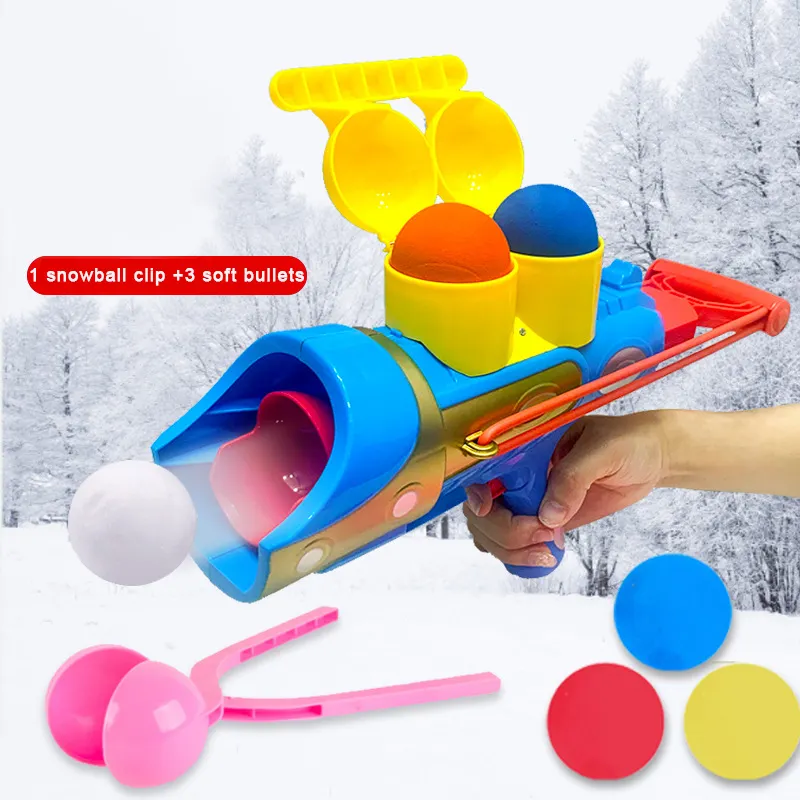 Aamazoned Top Seller Snowball Thrower Launcher Gun Toy Inverno Outdoor Snowball Fight Maker Ferramenta Clip Brinquedos para crianças Backyard Game