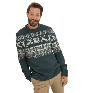 Navidad 2024, suéter de Cachemira para hombre, suéter de Jacquard, Jersey de algodón de punto con cuello redondo, venta al por mayor, suéteres de algodón grueso de punto para hombre