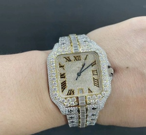 นาฬิกาสแตนเลสสตีลกลไกสำหรับผู้ชายสุดหรูเพชรโมอิส VVS1เจียระไนทรงสี่เหลี่ยมอัตโนมัติเครื่องประดับน้ำแข็งสไตล์ฮิปฮอป - Product Image 2