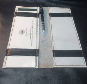 Logo personnalisé Portefeuille chéquier en cuir véritable luxe - Product Image 2