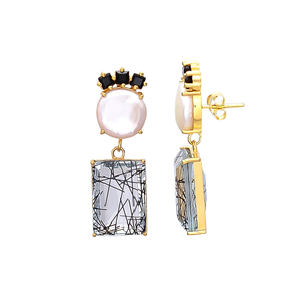 New Arrival Geometric square Shape <b>Earring</b> with Unique Colours Gemstone <b>Earring</b> Ethnic Design by Gemstone - Product Image 2