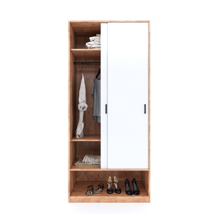 Armario Compacto con Puerta Corredera, Diseño Minimalista, Madera de Caucho TQA68037, Función Plegable para Muebles de Hogar en Dormitorio o Apartamento - Product Image 3