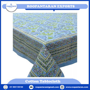 Mantel de boda de algodón estampado a mano de alta calidad fabricante indio Kamal Aqua Gud hecho a mano a un precio - Product Image 2