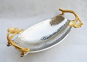 Nouvelle Arrivée Personnalisé Moderne Usage Domestique Motif Type Plateau De Service Écologique En Acier Inoxydable Plateaux En Métal Argenté - Product Image 4