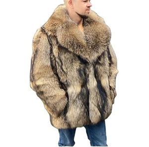 Winter <b>Men</b> Loose Imitation Mink Hair <b>Coat</b> Fashion <b>Faux</b> <b>Fur</b> Fox Long Woolen Overcoat Trend Male New Fashion - Product Image 2