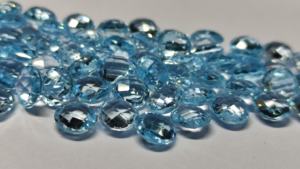 Topaze bleu ciel Briolette coupe pierres précieuses 5mm naturel brillant bleu gemmes grille mince pour bijoux en gros - Product Image 2