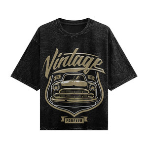 Camiseta de manga corta con cuello redondo Unisex de talla grande 220GSM 100% algodón de alta calidad satén logotipo personalizado bordado para hombres y mujeres ODM - Product Image 5