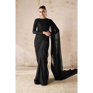 Conjunto de Saree de Chifón para Mujer EN-1219-3 Piezas, Elegante y Ecológico - Product Image 1