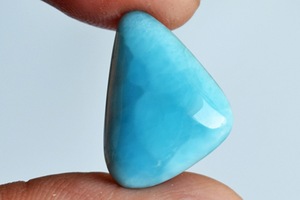 Pectolita Azul, Tamaño 3-21 mm, Corte Elegante, Gema Cabujón de Larimar Natural de la República Dominicana del Mar Caribe para la Fabricación de Joyas - Product Image 3