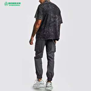 T-shirt pour homme en coton 100% délavé à l'acide, écologique, séchage rapide, coupe classique, col rond, manches courtes, vente en gros - Product Image 6