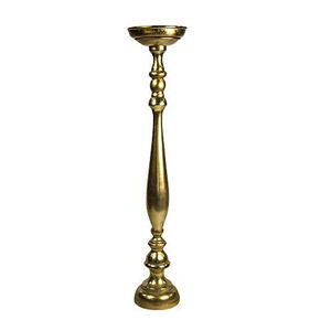 Bougeoir en métal doré vintage, grand centre de table de mariage, candélabre de luxe sur pied pour la décoration de la maison, événements et fêtes - Product Image 1