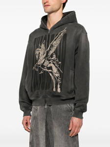 Sweat à capuche pour homme adulte, hiver 2025, nouveau, ample, simple, à manches longues, zippé, brodé, sweat à capuche pour couple - Product Image 3