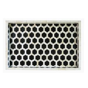 Plateau de service en bois incrusté d'os vert fait à la main plateau de table rectangulaire décoratif avec poignées à motif floral pour la décoration intérieure - Product Image 6