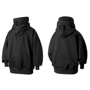 Venta al por mayor de los hombres Casual Hood Kangaroo personalizado pasamontañas Sudadera con capucha diseño cálido Streetwear Sherpa Hoodie - Product Image 2