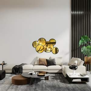 Espejo de mosaico de plata, espejo de mosaico redondo - Product Image 4