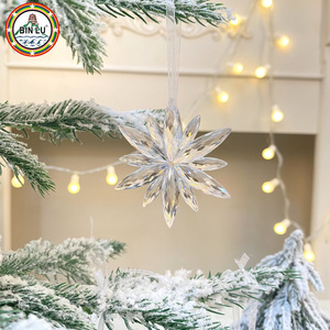 BINLU Acrylic Christmas Ornament High Quality <b>Crystal</b> Glass Snow for Hanging Christmas <b>Tree</b> - Product Image 2