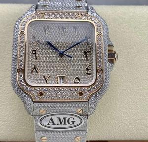 Montre de Plongée Mécanique de Luxe pour Homme, Sertie de Moissanite VVS et Zircon, avec Calendrier, Style Tendance, Logo Personnalisé - Product Image 2