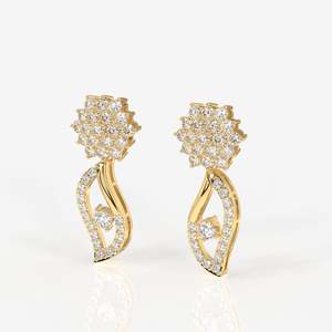 Elara Designer Sterling Silver <b>Earrings</b> with Moissanite <b>Diamond</b> Luxury Fashion Accessory - Product Image 4
