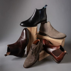 Botas Chelsea de cuero de ajuste cómodo Botas cómodas de alta calidad Plantilla de cuero Suela exterior Invierno Uso diario Eleve sus botas de estilo - Product Image 1