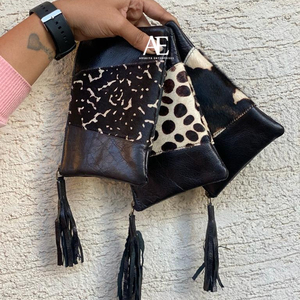 Elegante bolsa de borlas de cuero con estampado de animales reciclado para mujer, tarjeteros de cajero automático de piel personalizados únicos, carteras de moda - Product Image 4