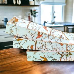 Handcrafted 3-Piece Set Modern Multi-<b>Colour</b> Epoxy Resin Serving Trays Square & <b>Shapes</b> Large Size Gifting Use Decorative Design - Product Image 2