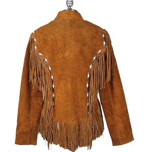 100% Original élégant Cowboy veste en cuir hommes haute rue Style occidental col montant fermeture éclair hiver OEM Service disponible - Product Image 2