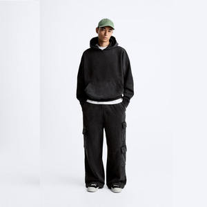 Survêtement unisexe en coton 100% vintage, lourd, personnalisable, avec impression en relief, sweat-shirt à capuche, taille plus, hiver pour hommes - Product Image 1