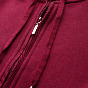 Sudadera con Capucha para Mujer HI-GLOW, Estilo Urbano, Forrada, con Cierre Personalizado, 100% Algodón, Transpirable, Ligera, Otoño/Invierno, Nuevo Estilo - Product Image 5