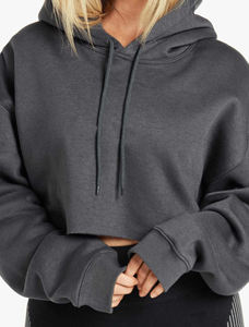 Sweats à capuche tricotés pour femmes, crop top toute saison, mode décontractée, streetwear confortable, tenue quotidienne - Product Image 5
