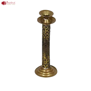 Bougeoir marocain en métal artisanal avec bougeoirs martelés à la main en Bronze - Product Image 1