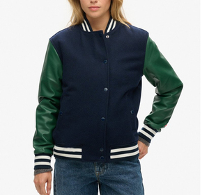 Veste universitaire en laine pour femmes, prix de gros, tricotée, tissée, broderie, designs personnalisés, manches longues, utilisation pour le collège et l'école - Product Image 1