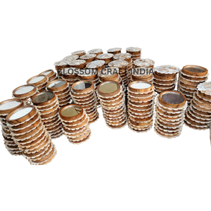 Luxueux miroir compact de maquillage en bois de noyer fait à la main coquille naturelle incrusté de nacre fonction de poche pour la décoration de cadeaux - Product Image 6