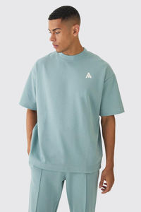 สินค้ามาใหม่ ชุดลำลองฤดูร้อนสำหรับผู้ชาย เสื้อเชิ้ตแขนยาวผ้าฝ้าย 2 ชิ้น ชุดเซ็ตพร้อมปักโลโก้ ระบายอากาศได้ดี - Product Image 3