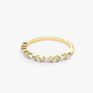 แหวนเพชรทรงมาร์คีส์และทรงกลมแบบแชร์ 0.25 กะรัต สี G ความสะอาด SI1 ทองคำแท้ 14K สำหรับผู้หญิง เกรดพรีเมียม - Product Image 3
