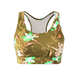 Sujetador floral sublimado para mujer Sujetador deportivo transpirable con diseño floral elegante Ajuste cómodo para gimnasio y sesiones de entrenamiento - Product Image 1