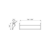 Emuca Zapatero Autoadhesivo de Acero y Plástico de Origen Español, Aluminio Pintado Modelo 6211225 para Armarios Interiores