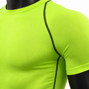 Camiseta de compresión para hombre, de secado rápido, transpirable, para gimnasio, fitness, camiseta ajustada, ropa deportiva para correr, ropa deportiva de alta visibilidad - Product Image 5