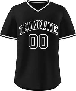 Camiseta de béisbol con cuello en V y diseño de logotipo personalizado, impresión por sublimación personalizada de fábrica, cuello en V, Béisbol de poliéster 100% - Product Image 5