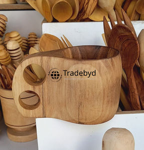 Tradebyd inspiré tasse en bois naturel verres en plastique pour un usage quotidien à la maison inspiré des tasses en bois traditionnelles - Product Image 4
