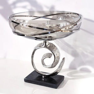 Soporte de Diseño de Rama de Árbol con Tazón de Metal de Aluminio Plateado, Decoración para Hoteles y Bodas, Tazón Japonés de Calidad Superior - Product Image 2