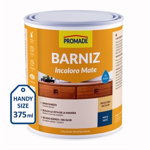 Vernis pour bois d'intérieur à base d'eau, finition mate, transparent incolore, faible odeur, résistant aux rayures, 375 ml - Product Image 2