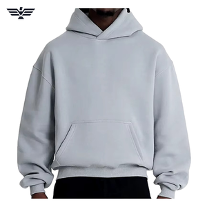 Alta calidad Unisex Oversize Pullover Hoodie 100% algodón logotipo personalizado bordado sólido invierno Streetwear fábrica al por mayor - Product Image 2