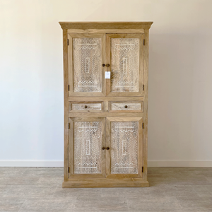 Mango <b>Wood</b> Handmade Handicraft Wardrobe <b>Storage</b> <b>Cabinet</b> Modern Design for Hotel Bedroom Use - Product Image 5