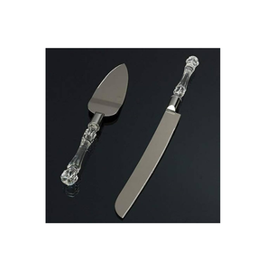 Juego de 2 uds de servidor de pastel de acero y cuchillo con mango acrílico de latón para fiesta de boda para restaurantes y celebraciones de cumpleaños - Product Image 4