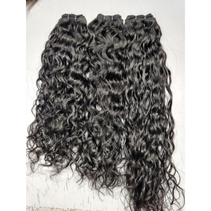 Extensiones de Cabello Humano Remy Virgen Indio de Alta Calidad al por Mayor, Ondulado Natural, Doble Trama, Cabello Liso Natural para Tejido - Product Image 1